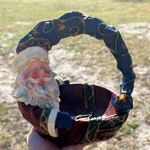 Charming Holiday Santa Basket with Blue and Red Design